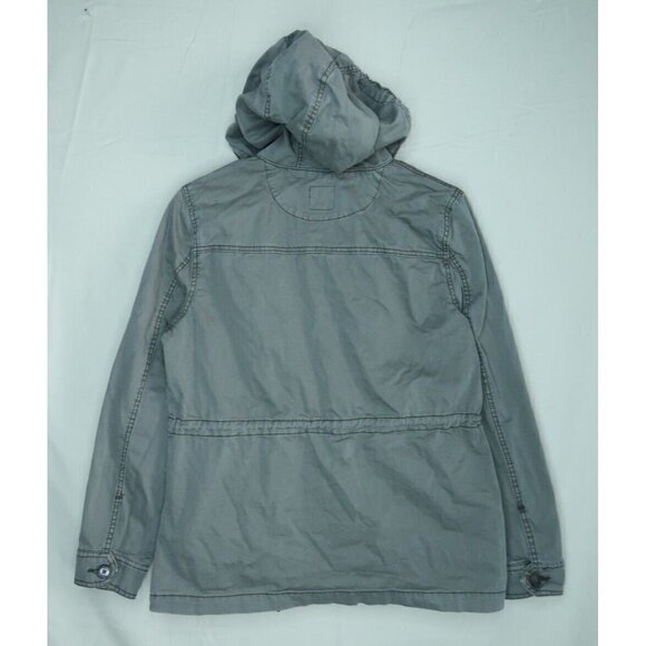 Kensie Jeans Jacket Button Zip Utility Military Green Hooded Women's Size Small - Picture 4 of 8